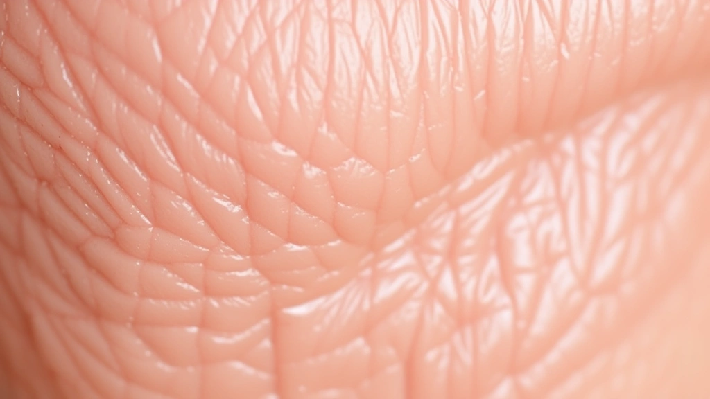 Detailed macro photography of skin texture showing improvement and radiance after treatment application, natural lighting, scientific presentation, dermatological focus