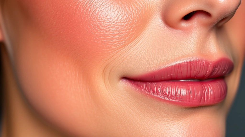 Close-up of human skin texture showing improved collagen and elastin after red light therapy treatment, healthy radiant complexion, professional medical photography style, no text