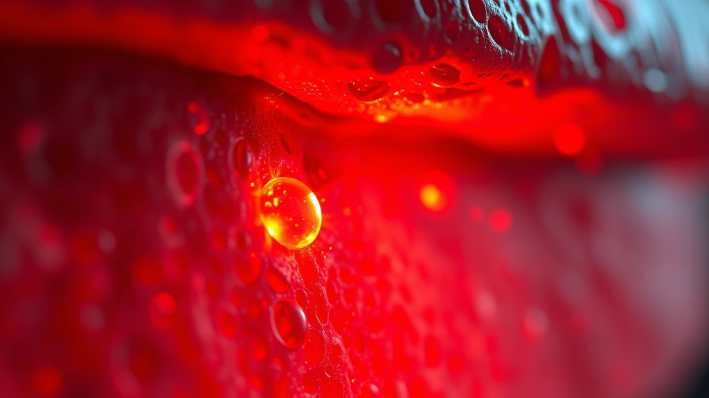 Close-up of red LED light wavelengths penetrating through skin tissue layers showing cellular mitochondria glowing with energy, scientific visualization of photobiomodulation at cellular level, photorealistic 3D medical illustration