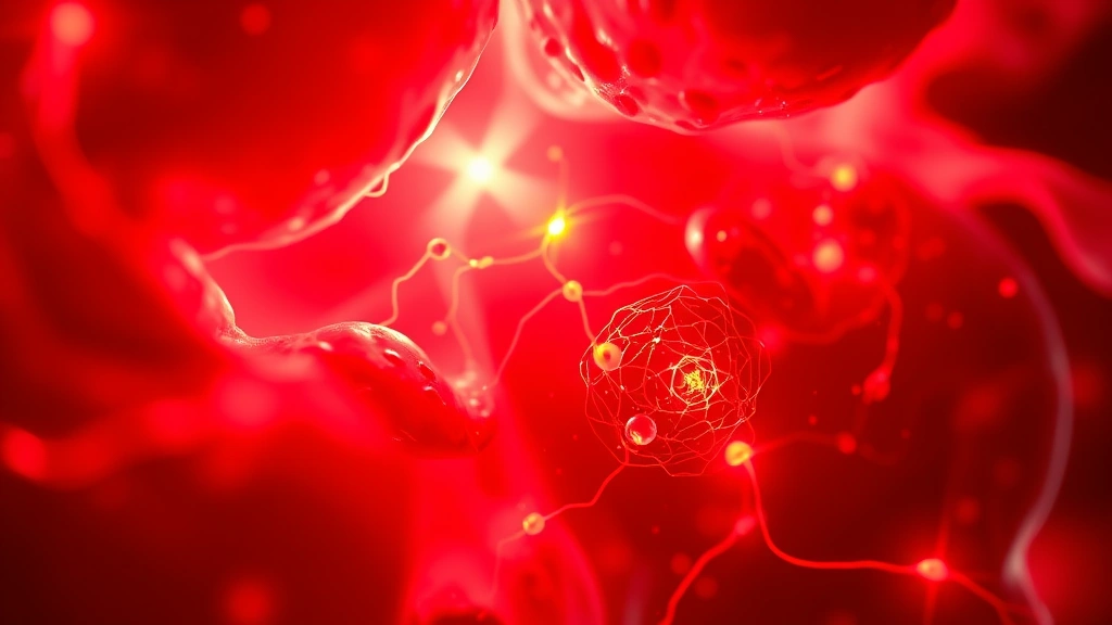 Close-up view of red and infrared light wavelengths penetrating human tissue layers, showing cellular mitochondria glowing with energy, scientific medical illustration style, photorealistic rendering of biological healing process