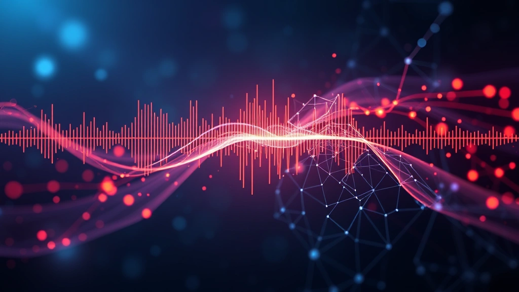 Binaural beat sound wave visualization showing frequency patterns and brain activity, abstract neural connections lighting up, modern medical technology aesthetic, no text labels visible