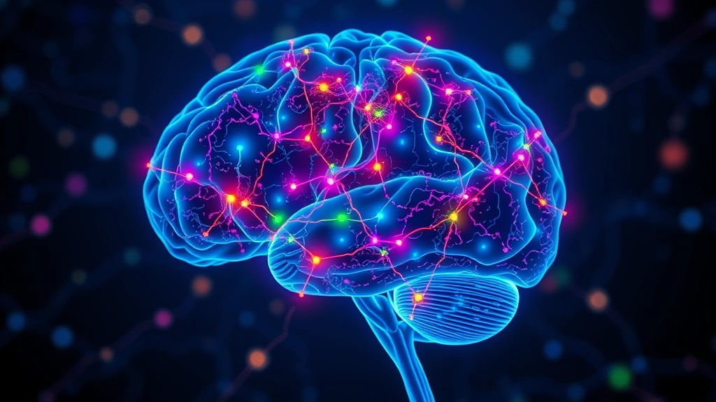 Colorful neural pathways lighting up in a human brain, representing neuroplasticity and new connections forming, abstract visualization of brain activity, glowing networks of change and healing, scientific illustration style