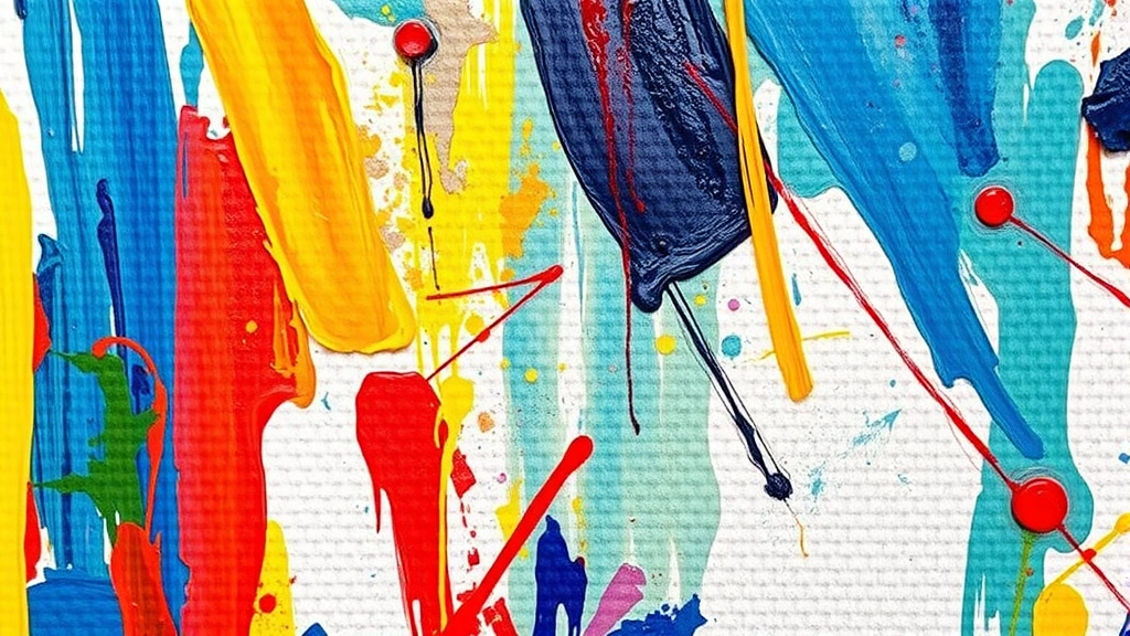 Close-up of colorful abstract brushstrokes and paint textures on canvas, representing the visual processing and emotional release that occurs during trauma-informed art therapy sessions