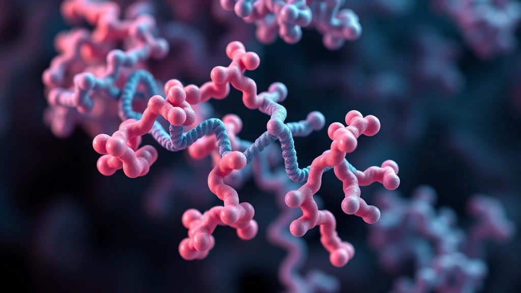 3D molecular model of follistatin protein binding to myostatin receptor on muscle cell surface, showing molecular interactions and signaling cascade, scientific visualization with depth and detail