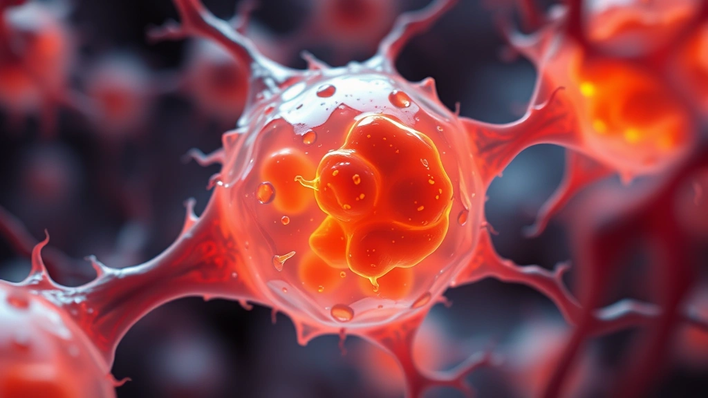 Photorealistic microscopic view of lysosomes containing heparan sulfate accumulation in neural cells, showing cellular damage mechanisms in Sanfilippo syndrome, magnified scientific visualization