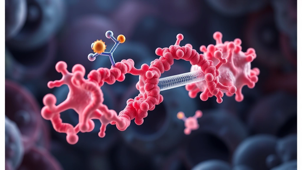 Three-dimensional molecular visualization of heparan sulfate degradation pathway showing enzyme action at cellular level, vibrant scientific illustration with accurate biochemical detail, no text or labels visible