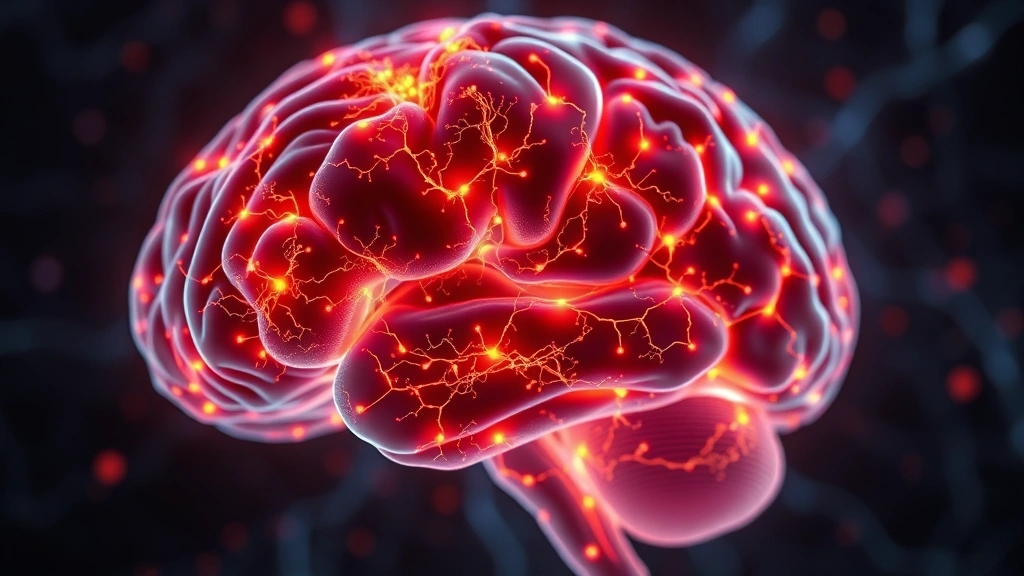 Photorealistic advanced neural imaging scan showing brain tissue with glowing neural networks and synaptic connections highlighted, representing gene therapy at cellular level, scientific medical visualization style