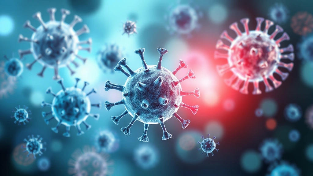 Abstract visualization of immune cells and anti-inflammatory molecules, scientific illustration style showing healthy immune response, blue and green tones, no text