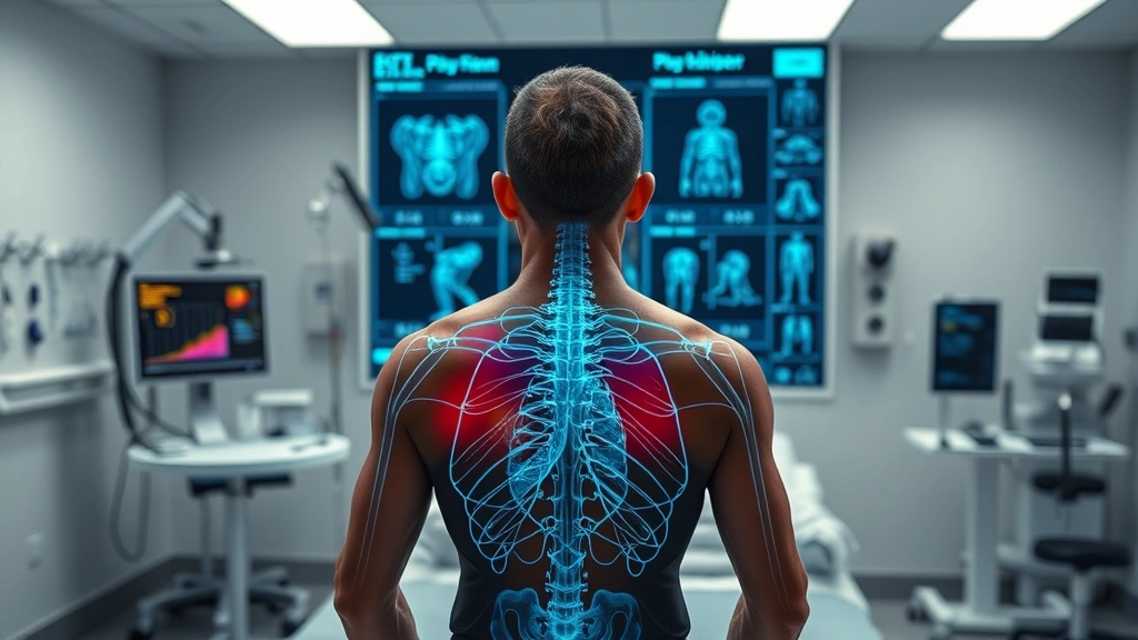 Athlete or patient in recovery showing visible healing progress, professional medical imaging display, wellness and rehabilitation setting, modern healthcare facility background, realistic clinical environment