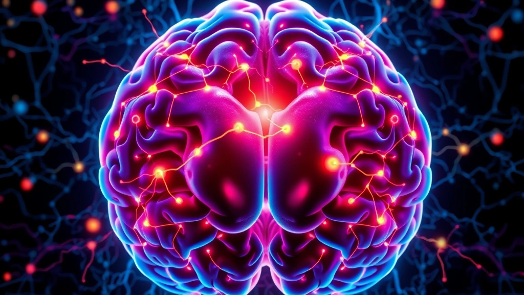 Brain scan imaging with highlighted neural networks and oxygen flow visualization, colorful neuroscience illustration, abstract brain connectivity patterns, medical technology aesthetic