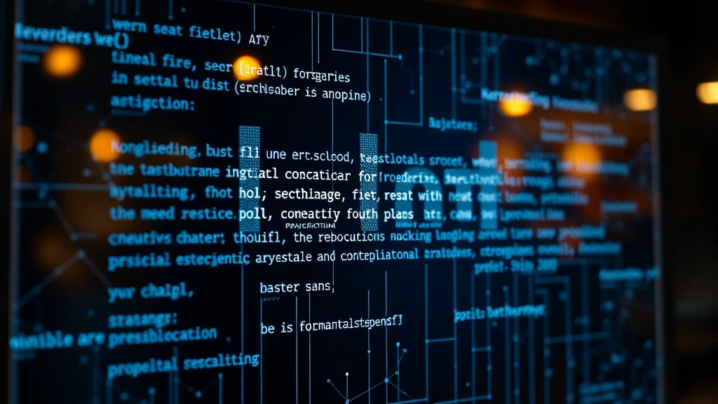 AI analyzing text on a digital interface with neural network visualization, abstract linguistic patterns flowing across a transparent screen, warm professional lighting, minimalist modern design