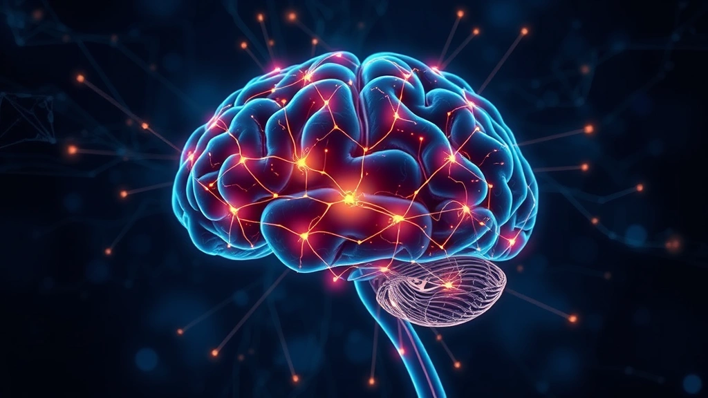 Brain illustration showing neural pathways and connections lighting up, representing mindfulness neuroplasticity and healing mechanisms